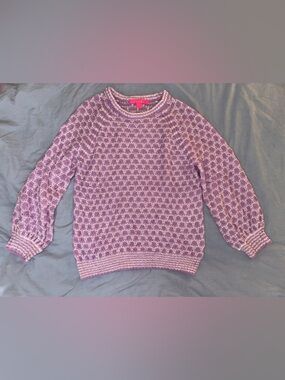 Lilly Pulitzer Purple Open Knit Sweater, size S